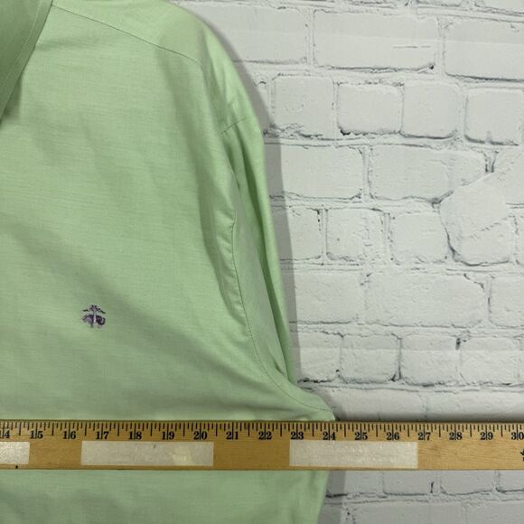 Brooks Brothers Oxford OCBD Button Down Shirt Men Large Green Supima Cotton - Picture 12 of 15